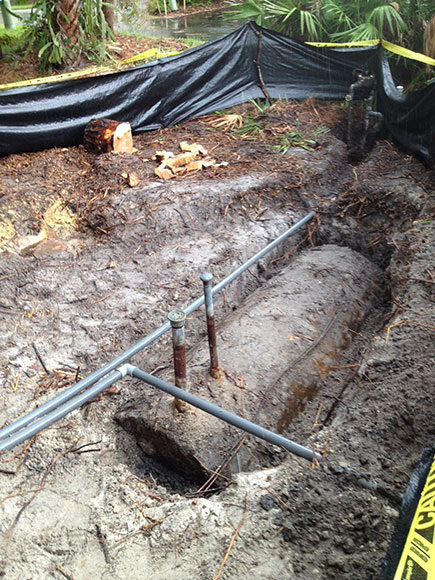 Tank under water lines